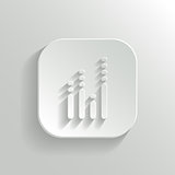 Equalizer icon - vector white app button with shadow