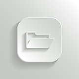 Folder icon - vector white app button with shadow