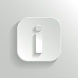Info icon - vector white app button with shadow