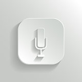 Microphone icon - vector white app button with shadow