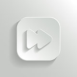 Media player icon - vector white app button with shadow