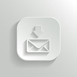 Mail icon - vector white app button with shadow