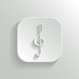 Note key icon - vector white app button with shadow