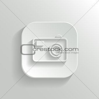 Camera icon - vector white app button with shadow