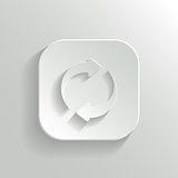 Refresh icon - vector white app button with shadow
