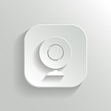 Webcamera icon - vector white app button with shadow
