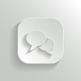 Speech icon - vector white app button with shadow