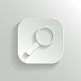 Search icon - vector white app button with shadow