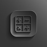 Calculator icon - vector black app button with shadow