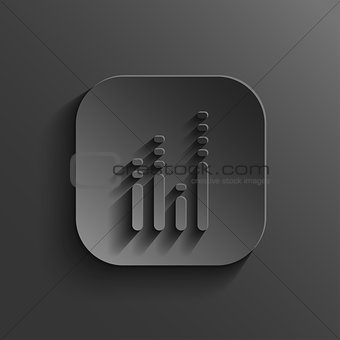 Equalizer icon - vector black app button with shadow