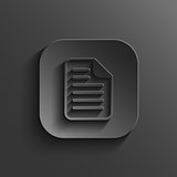 Document icon - vector black app button with shadow