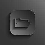 Folder icon - vector black app button with shadow
