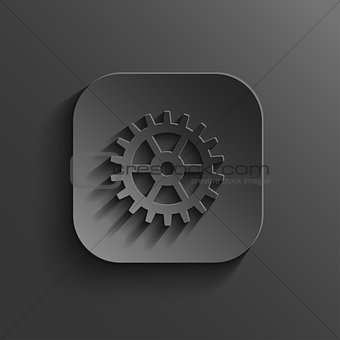 Gear icon - vector black app button