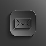 Mail icon - vector black app button with shadow