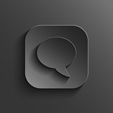 Speech icon - vector black app button with shadow