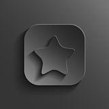 Star icon - vector black app button with shadow