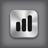 Diagram icon - vector metal app button