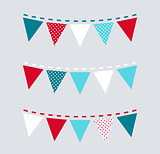 Cute Christmas bunting or flags ( red and blue )