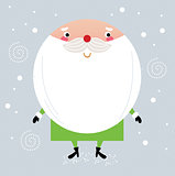 Cute green Santa with red nose isolated on white