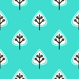 Leaves seamless pattern vector ( blue )
