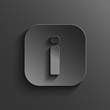 Info icon - vector black app button with shadow