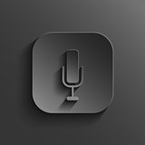 Microphone icon - vector black app button with shadow