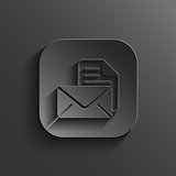 Mail icon - vector black app button with shadow