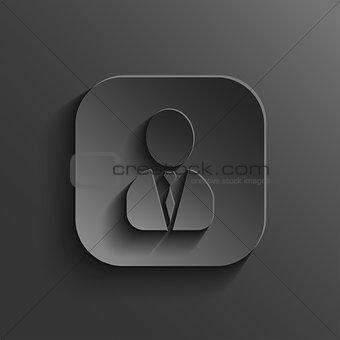 User icon - vector black app button with shadow