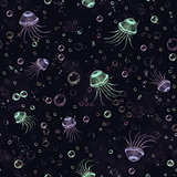Seamless pattern with jellyfish