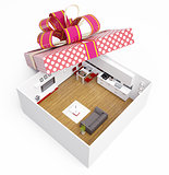 apartment in gift box