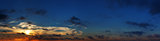 Spectacular panoramic photo of sunset over sea. High resolution.