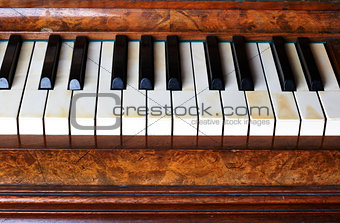 Piano keys of an German piano