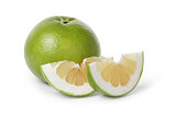 ripe green sweetie fruit with slices