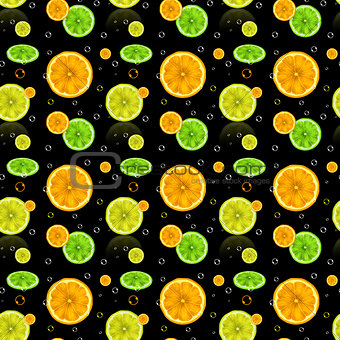 Pattern with lemons and oranges