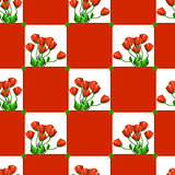 Seamless red flowers