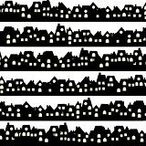 Background with black doodle houses