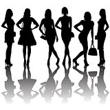 Fashion silhouettes of women