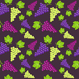 Seamless vintage background with bunch of grapes