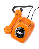 orange rotary phone