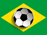 Brazil Flag with Soccer Ball Background