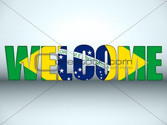 Brazil Flag Welcome Soccer Letters Background