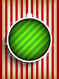 Merry Christmas Happy New Year Ball on Stripe Background