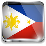 Philippines Flag Smartphone Application Square Buttons