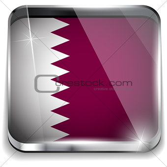 Qatar Flag Smartphone Application Square Buttons