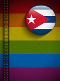 Gay Flag Button on Jeans Fabric Texture Cuba