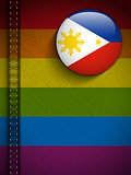 Gay Flag Button on Jeans Fabric Texture Philippines