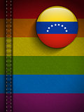 Gay Flag Button on Jeans Fabric Texture Venezuela