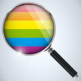 Gay Flag Circle Striped Button