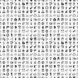 seamless 100 doodle business pattern