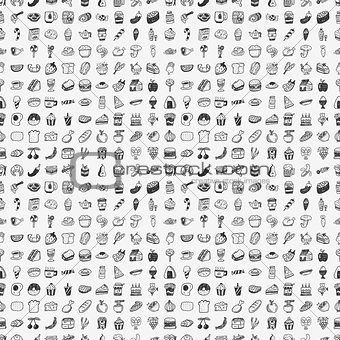 seamless doodle food pattern